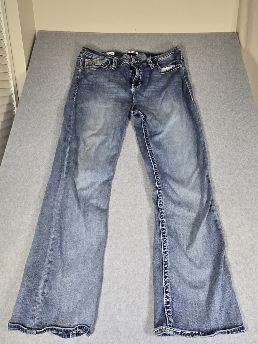 Vigoss Y2K Jeans Womens 14 Slim Bootcut Embroidered Flap Pocket Western
